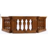 18th Century Italian faux grained balusters, the long rectangular tops with angled end above the