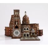 Rare 17th Century model of the Church of the Holy Sepulcher, Jerusalem, in olivewood, intricately