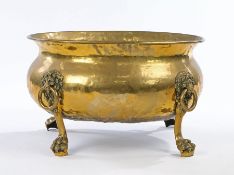 Large late 18th/early 19th Century brass jardinière or wine cooler, circa 1790 – 1820. the deep oval