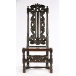 Charles II Oak and Ash ‘Carolean’ Chair, English, circa 1670 – 1685, the twin scroll crest with a