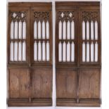 Pair of late 15th Century oak tracery church screens, French, circa 1470 - 1500. the pair of