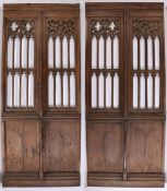 Pair of late 15th Century oak tracery church screens, French, circa 1470 - 1500. the pair of