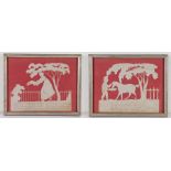 Pair of early 19th Century cut paper pictures, by Elizabeth Cobbold (1767-1824), with a Gentleman