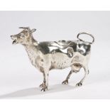 George III silver cow creamer, London 1784, maker Henry Chawner, with naturalistic effect body,