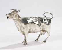 George III silver cow creamer, London 1784, maker Henry Chawner, with naturalistic effect body,