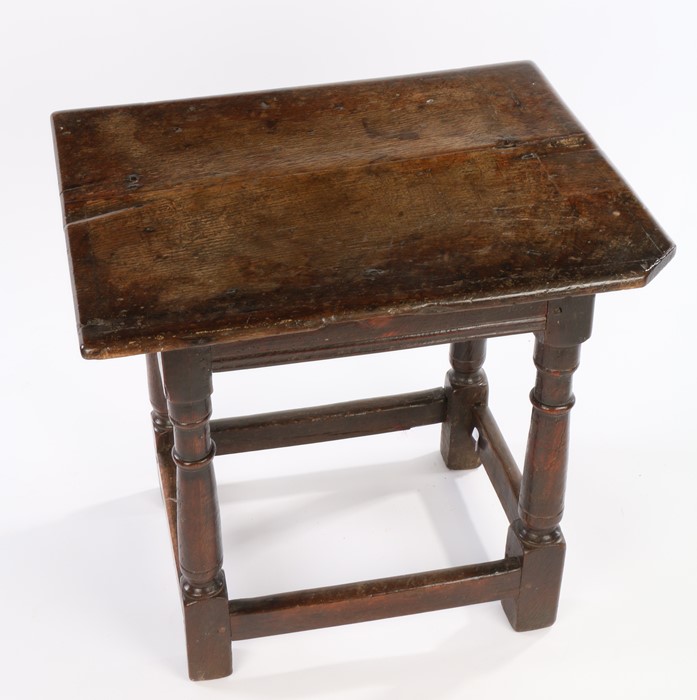 Commonwealth / Charles II oak centre table, English, circa 1650 - 1660. the twin plank top above - Image 2 of 2