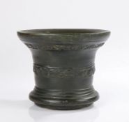 Mid 17th Century lead bronze mortar. English, Whitechapel, London, circa 1630 - 1650. the deep