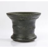 Mid 17th Century lead bronze mortar. English, Whitechapel, London, circa 1630 - 1650. the deep