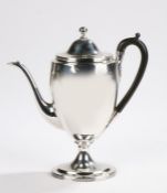 George III silver coffee pot, London 1795, maker Paul Storr, domed cover with orb finial and flush