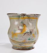 Mid 18th Century Italian Majolica Jug, circa 1740 – 1760. the white lead glazed jug with C shaped