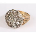 George III diamond set ring, the circular head set with an estimated total diamond weight of 2.90