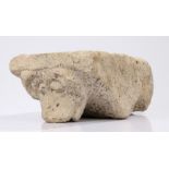 Medieval limestone gargoyle, French, circa 1350 - 1450. the fossil limestone gargoyle with graduated