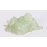 Chinese jade buddha, in a reclining position, 66mm diameter
