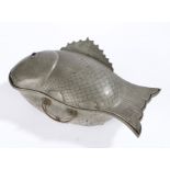 Malaysian pewter dish, in the form of a fish 32cm long