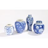 Chinese porcelain, to include a blue and white vase with a dragon among flowers, four character mark