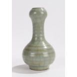 Chinese Guan-type celadon crackle glaze vase, Song Dynasty style but later, in a pastel green with