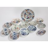 Collection of Chinese porcelain, to include 18th Century blue and white dishes, a Satsuma style