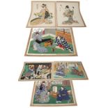 Japanese prints, to include Okashichi, Rakko Segawa, Tanosuke Sawamura, Tomidaya, Oki and Matsukiya,