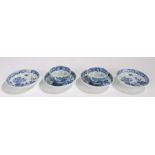 Chinese porcelain, Qing Dynasty, to include a set of four tea bowl saucers and matching two tea