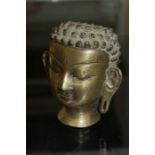 Tibetan bronze head, 11cm high