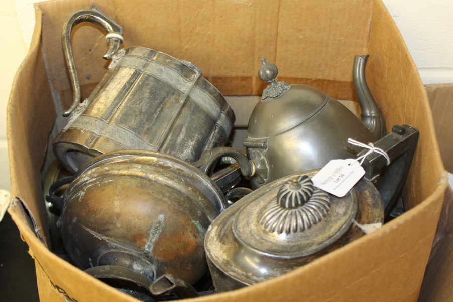 Metal ware to include brass candlesticks, plated and pewter tea pots etc. (qty) - Image 3 of 3