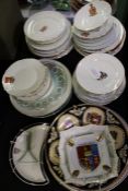 Crested souvenir plates, various locations and sizes (qty)