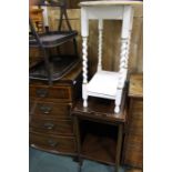 Furniture, to include a draw leaf table, four chairs, and cupboard (6)