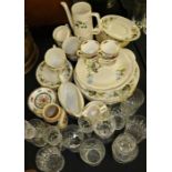 Royal Doulton Larchmont part tea service, four whisky tumblers etc. (qty)