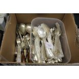 Table cutlery and flatware, to include dessert forks and spoons, nut crackers, sugar tongs, tea