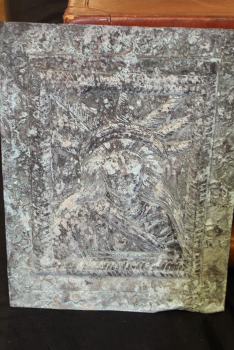 Metal plaque with embossed female study, 30cm x 40cm - Image 3 of 3