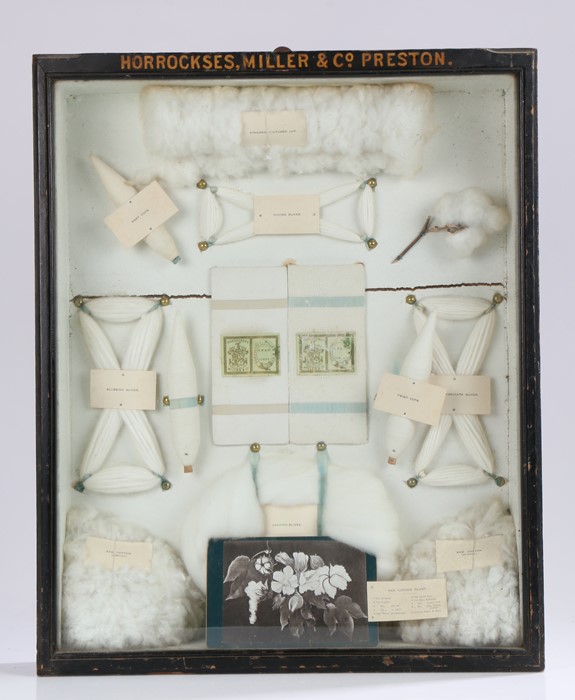 Advertising diorama, Horrockses, Miller & Co Preston, with cottons to the glazed frame, 59cm high