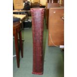 Oriental pillar, with red painted woven central column, 99cm high