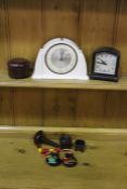 Collection of Bakelite and similar items, to include clocks by Smiths and Metamec, fan, ashtray, egg