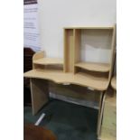 Light wood veneered computer desk, 120cm