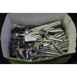 Stainless steel table cutlery, to include knives forks, spoons and teaspoons (qty)