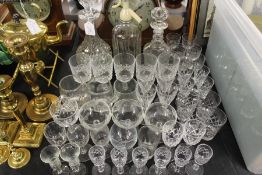 Collection of glass ware, to include two decanters, soda siphon, stemmed and other glasses (qty)