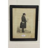 Richard Dighton etching "Write 'em or let 'em alone", 14cm x 22cm, housed in a reeded ebonised