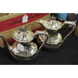 Walker and Hall plated coffee pot and hot water jug (2)