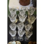 Set of six Edinburgh Crystal wine glasses and liqueur glasses (12)