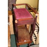 Edwardian mahogany piano stool, together with a Victorian stool, AF (2)