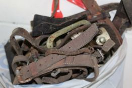 Collection of horse tack, stirrups, etc. (qty)