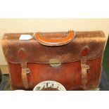 Brown leather attache case, 40.5cm wide