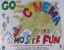 Go To Your Local Cinema, a poster created for National Cinema Day, designed by Melissa Holdsworth,