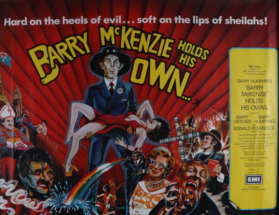 Barry McKenzie Holds His Own (1974) - British Quad film poster, starring Barry Crocker, Barry