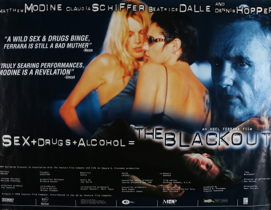 The Blackout (1997) - British Quad film poster, starring Matthew Modine, Claudia Schiffer and