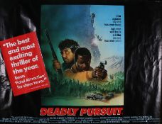 Deadly Pursuit (1988) - British Quad film poster, starring Sidney Poitier, Tom Berenger and Clancy