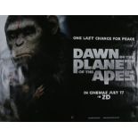 Dawn of the Planets of the Apes (2014) - British Quad film poster, starring Andy Serkis, Jason