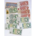 Banknotes to include one pound and ten shilling notes (12)