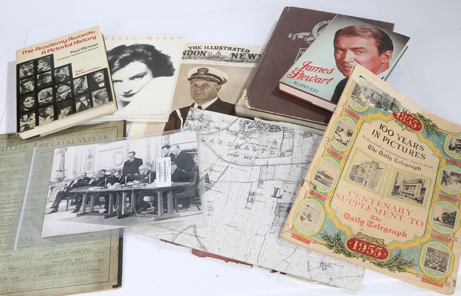 Ephemera to include illustrated London news, Philips' imperial atlas, the MGM story, Garbo on