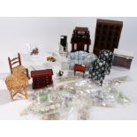 Large collection of dolls house furniture, models and accessories, to include boxed ceramic